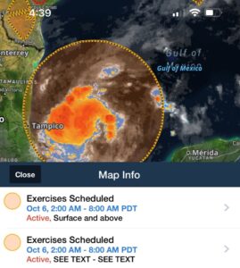 PHOTO FAA putting Up A NOTAM Above Hurricane Milton