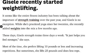 PHOTO Gisele Bündchen Lifting 10 And 25 Pound Weights Multiple Times Per Week