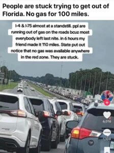 PHOTO I-4 AND I-75 A Complete Standstill Tuesday Took Over 6 Hours To Go 100 Miles During Hurricane Milton Evacuation