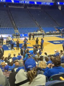 PHOTO Kentucky Coach Mark Pope Letting Fans Come Down To The Basketball Court To Ask Him Questions