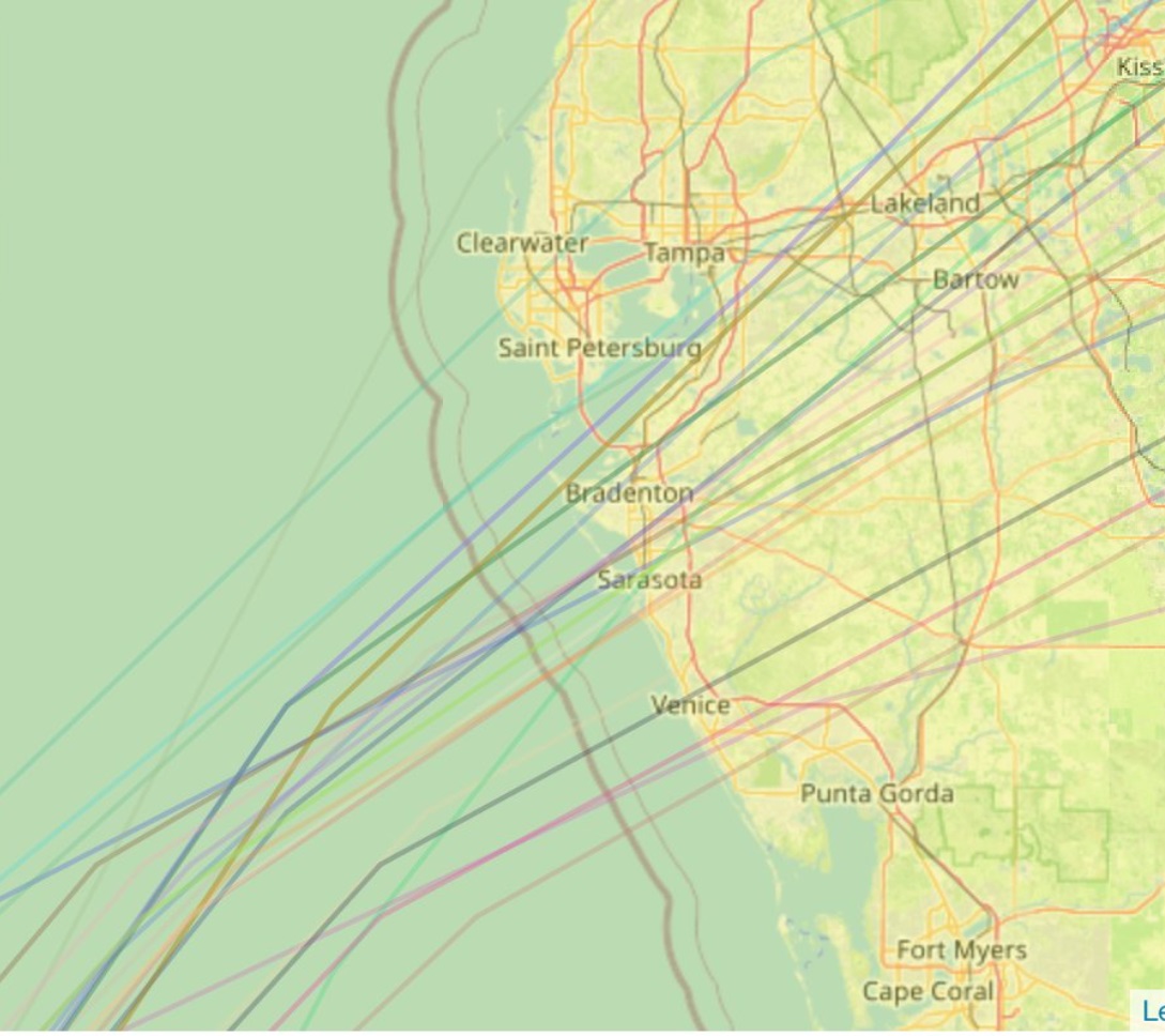 PHOTO Latest Spaghetti Model Of Hurricane Milton With Official NHC