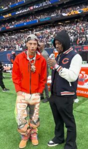 PHOTO Lil Durk On The Sideline With Central Cee At Chicago Bears Game