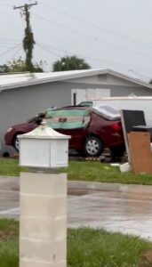 PHOTO Look How This Dude Is Trying To Save His Car From Hurricane Milton