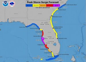 PHOTO Map Showing Large Area Of Florida Coast Could See Storm Surge Of 12+ Feet