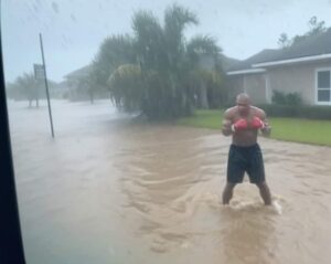 PHOTO Mike Tyson Trying To Fight Hurricane Milton