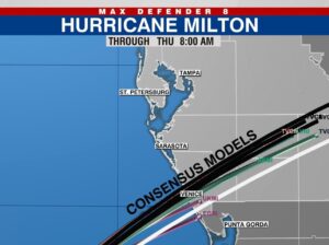 PHOTO Newly Updated Consensus Model Shows Hurricane Milton Shifting South Towards Venice Florida