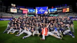 PHOTO Of Dodgers Team Picture On The Field At Yankee Stadium After Winning World Series