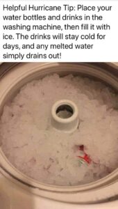 PHOTO Place Water Bottles In Washing Machine And Fill It With Ice To Have Cold Water For Days During Hurricane Milton