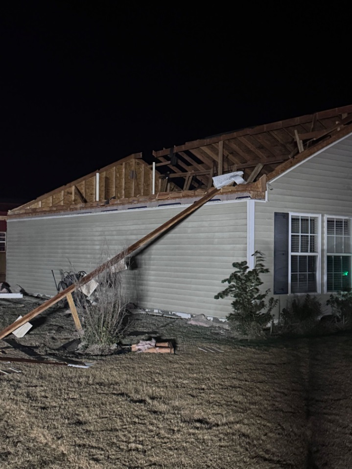 PHOTO Roof Blown Off House In Prairie Grove Arkansas From Tornado