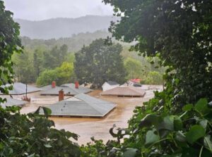 PHOTO TWO STORY Homes In Swannanoa North Carolina Flooded Up To The Roof From Hurricane Flooding