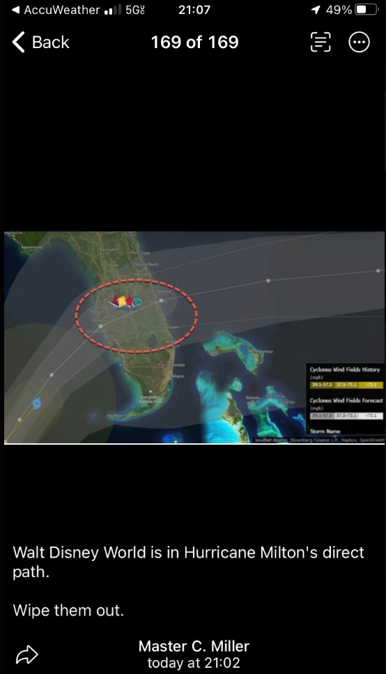 PHOTO Walt Disney World Is In Hurricane Milton's Direct Path And People ...