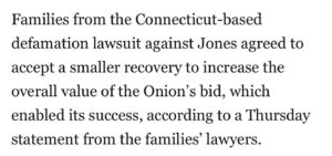 PHOTO Alex Jones Victims Families Accepted Smaller Recovery So The Onion's Bid For InfoWars Would Be Bigger