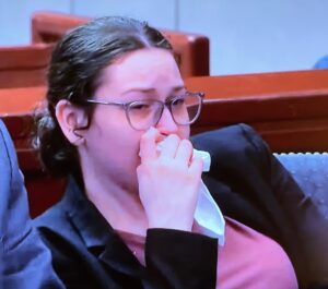 PHOTO Chloe Alexis Driver Feeling Sorry For Herself In Court With Tears And Tissue