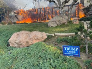 PHOTO Home In California With Trump Vance Sign Out Front Burned Down From Mountain Fire