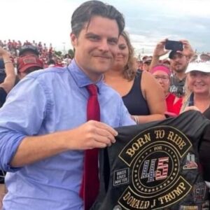 PHOTO Matt Gaetz Showing Off His Born To Ride Donald J Trump Attire