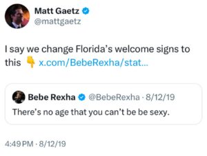 PHOTO Matt Gaetz Wants To Change Florida Welcome Signs