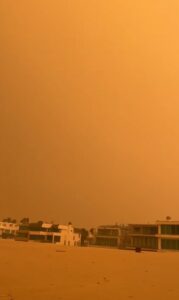 PHOTO Oxnard Shores In California Turned Orange During Mountain Fire