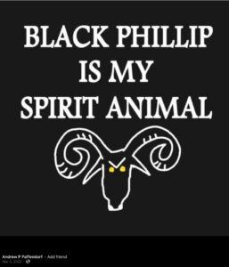 PHOTO Alexander Paffendorf's Father Posted On Social Media That Black Phillip Is His Spirit Animal