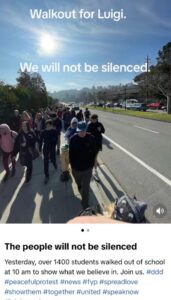 PHOTO High School Students Walking Out Of Class In Solidarity With Luigi Mangione