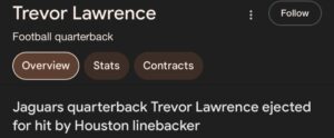 PHOTO Internet Seriously Saying Trevor Lawrence Was Ejected For Late Hit After He Suffered Concussion