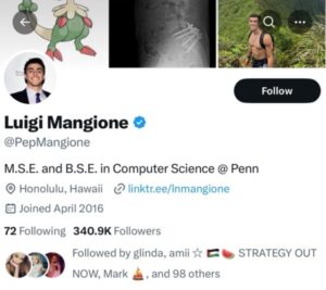 PHOTO Luigi Mangione Got A Blue Check Mark Verified On Twitter Tuesday