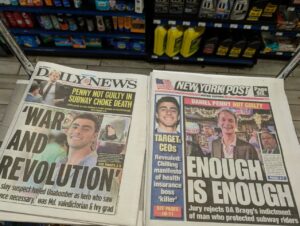 PHOTO Luigi Mangione On The Front Of The NY Post And NY Daily News