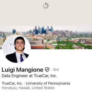 PHOTO Luigi Mangione's LinkedIn Says He Was A Data Engineer At TrueCar