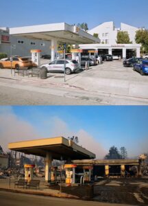 PHOTO Before And After What Is Left Of Shell Gas Station In Pacific Palisades California After Fire