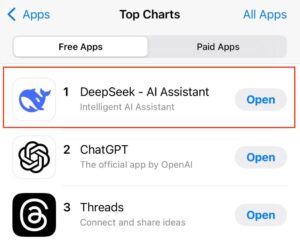 PHOTO DeepSeek Is More Popular On The App Store Than Chat GPT