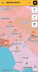 PHOTO Map Showing All 6 Fires Burning Around Southern California