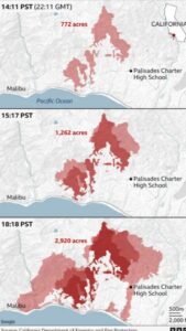 PHOTO Map Showing Entire Pacific Palisades Neighborhood Burned To The Ground