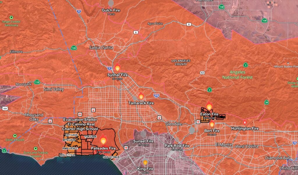 PHOTO Map Showing How Much Area Pacific Palisades Fire Has Burned So