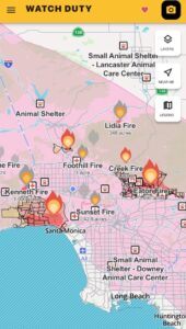 PHOTO Map Showing Where 8 Active Fires Going On In Greater Los Angeles Area