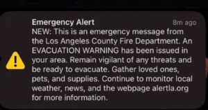 PHOTO Of False Alarm Text Messages Sent To All Of LA County To Evacuate