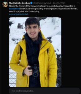 PHOTO Of Groidcell On Social Media People Knew About Him As Early As December 16th And His Connection To School Shootings