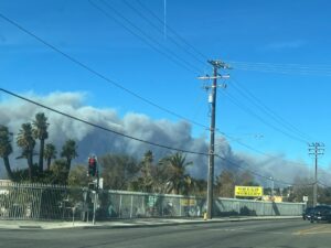 PHOTO Of Hughes Fire Smoke From Green Landscape Nursery In Santa Clarita California