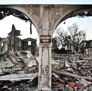 PHOTO Of Tabernacle From Corpus Christi Church In Los Angeles California After It Survived Wildfire