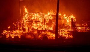 PHOTO Of The Flames Finishing Off Palisades High School In California On Wednesday