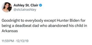 PHOTO Ashley St Clair Calling Hunter Biden A Deadbeat Dad In 2019