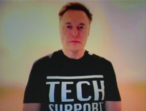 PHOTO Elon Musk Wearing Shirt That Says Tech Support In All Caps