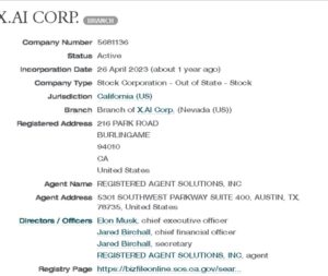 PHOTO Elon Musk Lists Jared Birchall As His CFO And Secretary For XAI Corp Company Branch In Austin TX