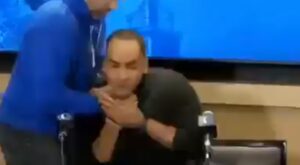 PHOTO Jason Kidd Choking Nico Harrison During Press Conference