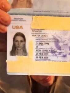 PHOTO Of Hunter Schafer's Male Passport