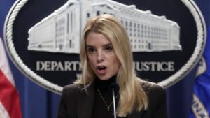 PHOTO Pam Bondi Mouth Wide Open Making A Strong Point