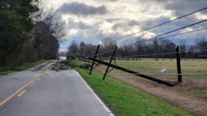 PHOTO Power Lines Down In Newbern Alabama Blocking The Road