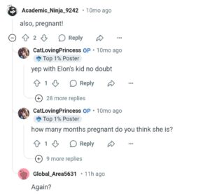 PHOTO Reddit Knew 10 Months Ago That Ashley St Clair Was Pregnant With Elon Musk's Child