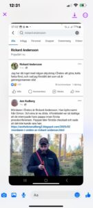 PHOTO Rickard Andersson Social Media Post 11 Hours Before Carrying Out Mass Shooting