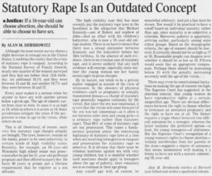 PHOTO Alan Dershowitz Penned Op-ed Attempting To Rationalize Inappropriate Relationships With Minors