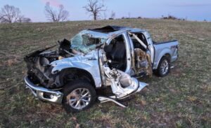 PHOTO Big Pickup Truck Smashed Beyond Recognition In Bakersfield Missouri From Tornado