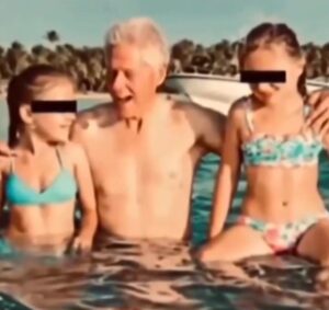 PHOTO Bill Clinton In Swimming Pool With Two Young Girls On Esptein's Island